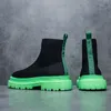 Botas moda meia para homens respirável bota de motocicleta verde designer traniers masculino sneaker sapatos pretos 230928