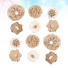 Decorative Flowers 12 Pcs/2 Natural Style Jute Flower Party Cloth Accessory Wedding Bow Christmas Decor Decoration Manual