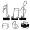 Decorative Figurines 3 Pcs House Decorations Home Musical Note Ornaments Resin Crafts Decorate Sculpture White Gift Desktop Staff