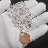 Collana di gioielli di marca con ciondolo a forma di cuore a forma di cuore di design di gioielli con scatola placcata in platino