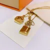 2022 Mode Luxe Pendentif Colliers Designer Pour Hommes Femmes Collier En Or Serrure Haute Qualité Amant De Mariage Cadeau Hip Hop Bijoux 2247j