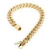 Mens Cuban Miami Link Bracelet 14k Gold Filled Over Solid 10mm Wide277V