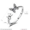 Cluster Rings Ypay 100% Real 925 Sterling Silver Dazzling Zircon Fjäril Öppet finger för kvinnor Fina tillbehör smycken gåva YMR335B
