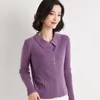 Cardigan en tricot pour femmes, pull à col POLO, veste courte, Slim, couleur unie, chemise à bascule, printemps automne, climatisation, 2023