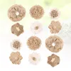 Decorative Flowers 12 Pcs/2 Natural Style Jute Flower Party Cloth Accessory Wedding Bow Christmas Decor Decoration Manual