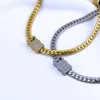 Tennishalsbandsdesigner Moissanite Cuban Link Chain Titanium Steel Plated Gold Silver Diamond Mens for Women Men Hip Hop Jewelry