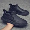 Buty Brytyjski styl Chelsea Men klasyczne buty z zamkiem błyskawicznym do swobodnego spaceru Mężczyzna czarne, wysokie, skórzane trampki dobre 230928