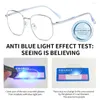 Gafas de sol Mujeres Hombres Cuadrado Marco completo Ultraligero Cuidado de la visión Gafas de miopía Anteojos Bloqueo azul