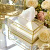 AUGKUN European Creative Glass Tissue Box Simple Living Room Household Tissue Box Nordic Light Napkin Tray Decor260a