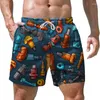 Мужские шорты с винтом и 3D-принтом для плавания, большие летние пляжные шорты, быстросохнущие уличные модные повседневные шорты