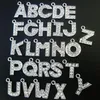 Fashion jewelrys 130pcs lot 12mm A-Z rhinestones letter hang pendant charm diy alphabet fit for leather bracelet300D