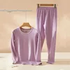 Women's Two Piece Pants Women Business Suit Winter Thermal Underwear Set Thick Warm Sleepwear For Homewear 2 Pcs/set Top