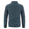 Herensweater Heren truijas Stijlvol gebreid vest met volledige ritssluiting en zakken Effen kleur Lange mouw voor casual training