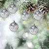 Decorative Figurines 6pcs White Snow Ball Christmas Ornaments Hanging Tree Decorations Shatterproof Clear Baubles Balls Xmas For Home
