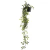 Decoratieve bloemen hangend ingemaakte nep-hanger kunststof wijnstok groene slinger decor groen nep-versiering aan de muur gemonteerd rotan kunstmatig