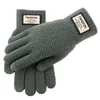 Five Fingers Gloves Mens winter knit outdoor riding windproof large size fleece thickened touch screensaver warm glove 230928