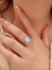 Cluster Rings 2023 Fashionable European And American S925 Sterling Silver Natural White Opal Ring Fashion Versatile For Women