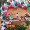 126pcs roze groene tropische ballon slinger Kit Hawaiiaanse Luau Flamingo thema ballon met palmbladeren bruiloft verjaardag Decoration242i