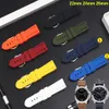 22mm 24mm 26mm Black Blue Red Orange White Army Watch Band Silicone Rubber Watchband Fit For Panerai Strap Needle Buckle 2203218