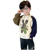 GU2023 Maglione da ragazzo Plus Peluche composito One Piece Peluche Inverno 2023 Nuovo maglione invernale da ragazzo caldo addensato Abbigliamento regalo di Natale