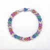 HIP Hop Kupfer Multi-Color Iced Out Strass Pfeil Gliederkette Armbänder mit Verlängerungskette für Männer Frauen Jewelry254h