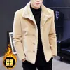 Мужская шерстяная короткая шерстяная куртка в корейском стиле Abrigo Largo Hombre, мужское полупальто, черная осень-зима 230928