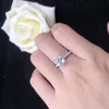 حلقات الكتلة اختبار إيجابي 2 CT 7 مم الأميرة قطع D-color VVS1 Moissanite Diamond Ring Platinum 950 ارتباط لها 078