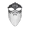 Hårklipp lyxiga smycken Full Rhinestone Tassel Mask Chain Decoration Face For Women Bridal Veil Crystal Metal Claw Christmas Party