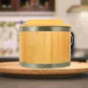 Dinnerware Sets Sushi Barrel Container Rice Cooked Beancurd Jelly Bucket Serving Bamboo Steamer Lidded Mixing Tub Wood Wooden