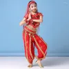 Sahne Giyim Çocuklar Göbek Dans Kostümleri Bollywood Kostüm Kızlar Profesyonel Performans Bellydance Kıyafetleri