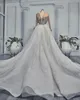 2023 ottobre arabo Aso Ebi Plus Size lussuoso abito da sposa a sirena cristalli in rilievo abiti da sposa sexy abiti ZJ244