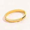 Braccialetti con ciondoli in acciaio inossidabile di alta qualità Designer Moda Uomo Donna Marchio Lettera Acciai Sigillo Annulus Bangle Luxury Gold Plat276s