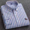 Men's Casual Shirts Logo Business Mens Cotton Quality Long Sleeve Solid Striped Man's Clothing Without Chest Pocket Autumn