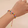 Länkarmband go2boho säljer färgpärla handgjorda armband 6/o frö litet persika hjärta