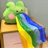 枕1pcクリエイティブかわいいカエル形状のスローブランケットツーインワンの子供ドールぬいぐるみ面白いおもちゃの午後の昼寝