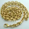 Collana a catena da uomo in oro giallo 18 carati 18 carati, larghezza 6 mm, lunghezza 50 60 70 80 N248291w