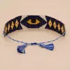 Strand Beaded Bracelet Devil's Eye Rhomboid Design Originality Hand Knitting Adjustable Tide Bohemia Simple Geometry Rice Bead