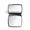 Yeni Pembe Beyaz Siyah Kırmızı Sarı Mor Yeşil Kompakt Aynalar Marka Ayna Çift Facettes 7 Renk Baskı Logosu 1: 1 Kalite Duo Makyaj Aynası Toz Çanta Makyaj Araçları Üstü
