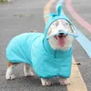 Vêtements pour chiens 6 tailles imperméable avec capuche claire manteau de pluie veste poncho pour petits à grands chiens