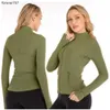 Yoga Outfits LL 2023 Jacket Women's Definiera träning Sportrock Fitness Sport Snabbt Dry Activewear Top Solid Zip Up Sweatshirt Sportwear Hot Sell Lu-089