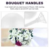 Decorative Flowers 3 Sets Flower Arrangement Bouquet Material Bride Silk Floral Arrangements Foam Plastic Holders