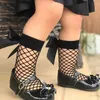 Kids Socks Baby Girls Kids Mesh Socks Bow Fishnet Stockings Ankle High Lace Fish Net Vintage Short Sock Cute Fashion Parent Child Socks 230928