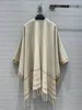 Milan Runway's Women's Cape 2023 Nowa jesień Wintern V Neck Marka tego samego stylu płaszcza Designer Designer Tops MSXQ