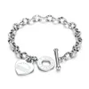 Mode Liefde Sieraden Vrouwen Bedelarmband Rose Goud Rvs Armbanden Zilveren Liefde Hart Armbanden Voor Verjaardag Gift256g