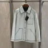 Cappotto con colletto rovesciato in pelle da donna Primavera Donna Stile casual 2023 Arrivo Giacca genuina con spalla cadente Vera pelle di pecora