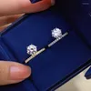 Cluster Ringe 2023 Stil 925 Sterling Silber Ein Retro Einzelner Diamant Einfache Krone Ring Weibliche Schmuck Zubehör