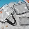 Sacos de armazenamento Transparente Travel Higiene Bag Set Clear Necessário Maquiagem Organizador Esteticista Bolso Cosmético Beleza Caso Banhar Bolsa Lavar