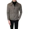 Männer Wolle Mischungen 2023 Plaid Jacken Männer Trenchcoat Jacke Outwear Casual Slim Fit Dicker Winter Hohe Qualität 230928