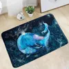 Tapis de Bain Paillasson de Dessin animé Tapis de Salle de Bain Animal Marin Dauphin Baleine Coucher de Soleil océan Vague Paysage Enfants Chambre Tapis antidérapant Tapis de Cuisine