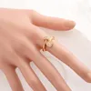 10KT CZ غرامة الصلبة التايلاندية باهت G F GOLD CULLER HEART RINGS مشاركة الزفاف مجوهرات الحجر الحجر الأنيقة سمك الحلقة 2119